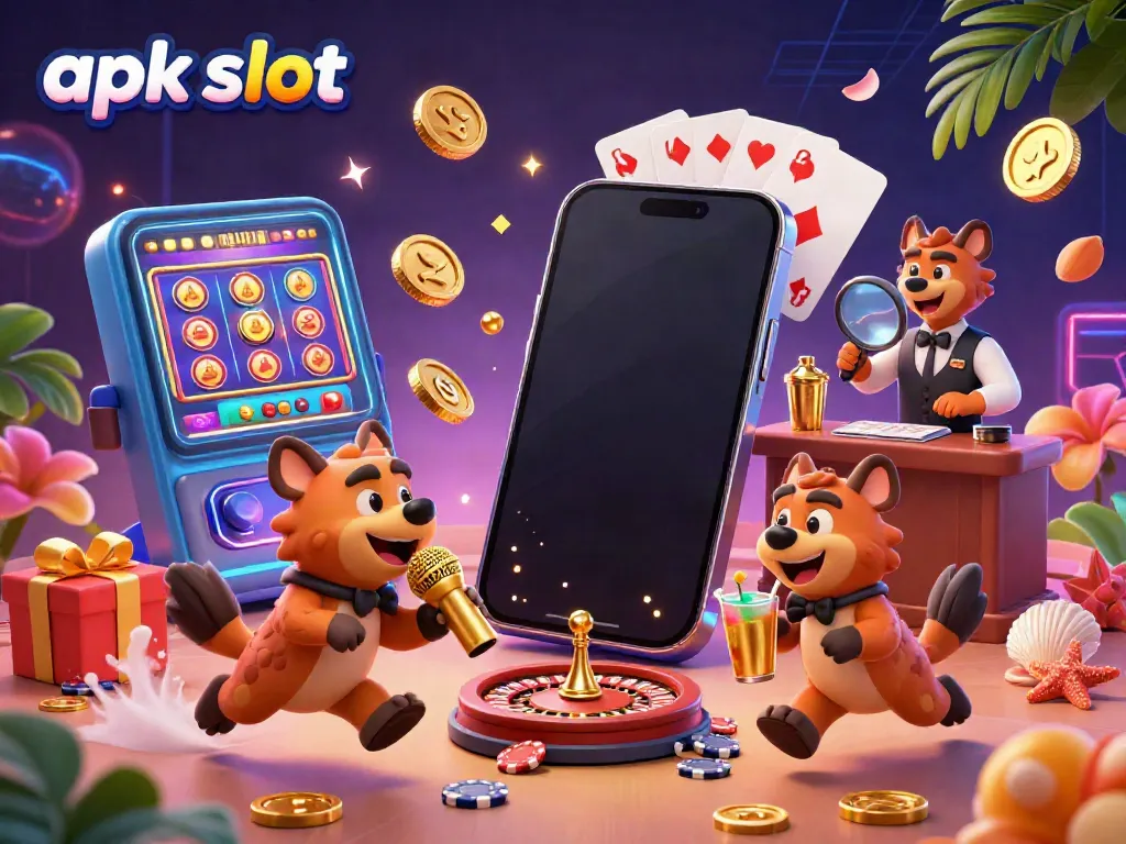 Experience the thrill of high-stakes gaming and apk slot fun in this vivid casino scene.