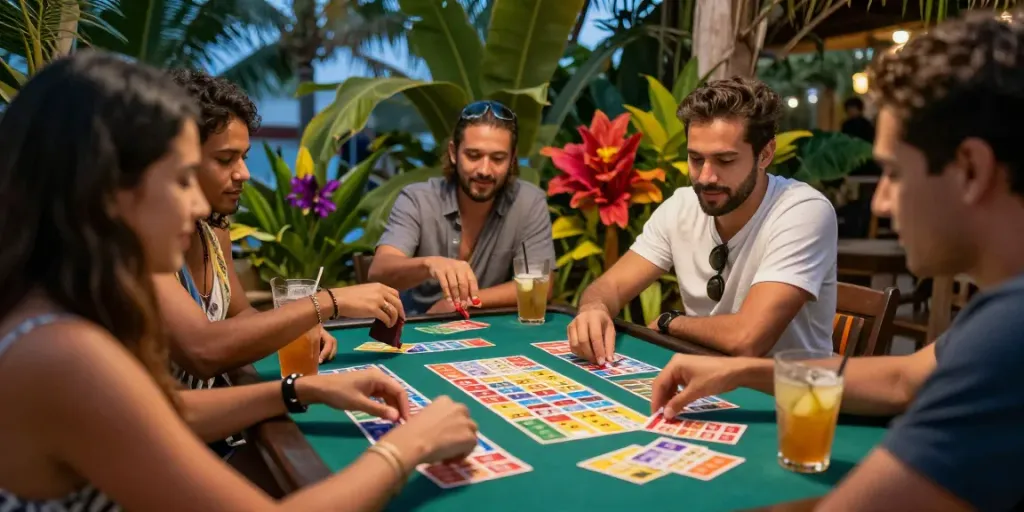 Hasil permainan ratutogel yang menyenangkan dengan teman-teman di suasana tropis.