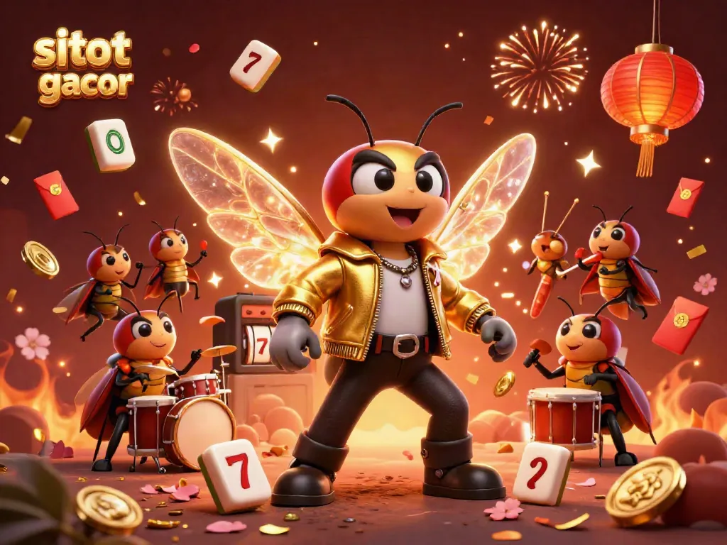 Menghadirkan situs slot gacor terbaru dengan elemen permainan dan pesta, menampilkan karakter 3D berwarna-warni.