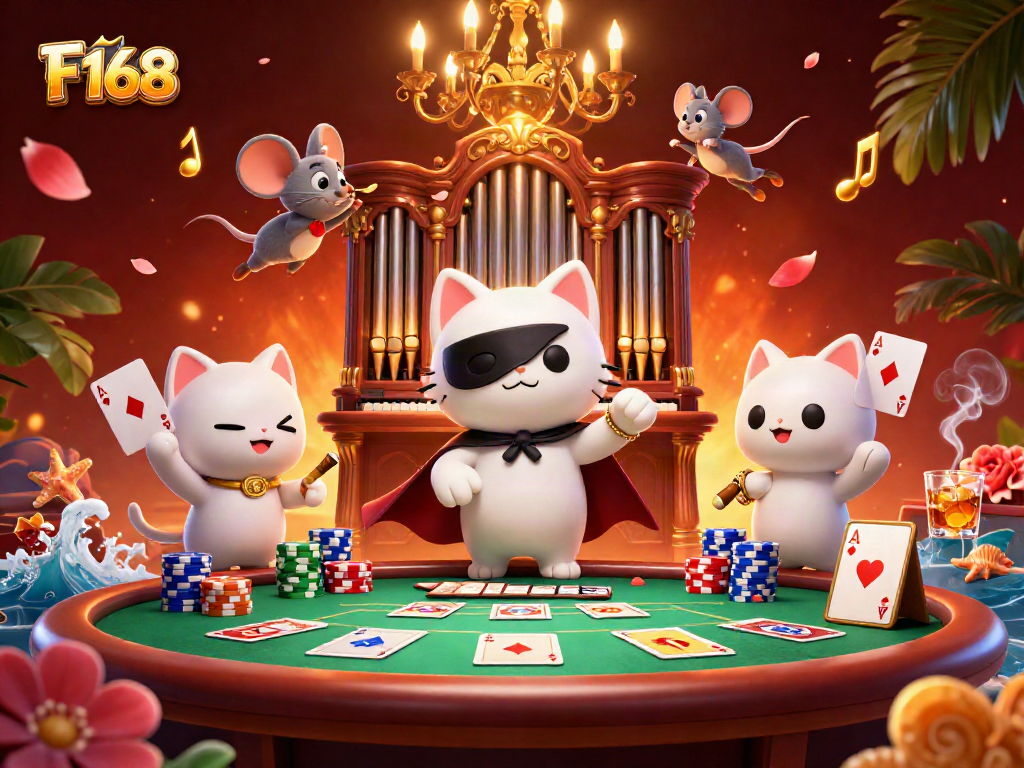 Experience the vibrant gameplay atmosphere of F 168 while engaging players at a lively casino scene.