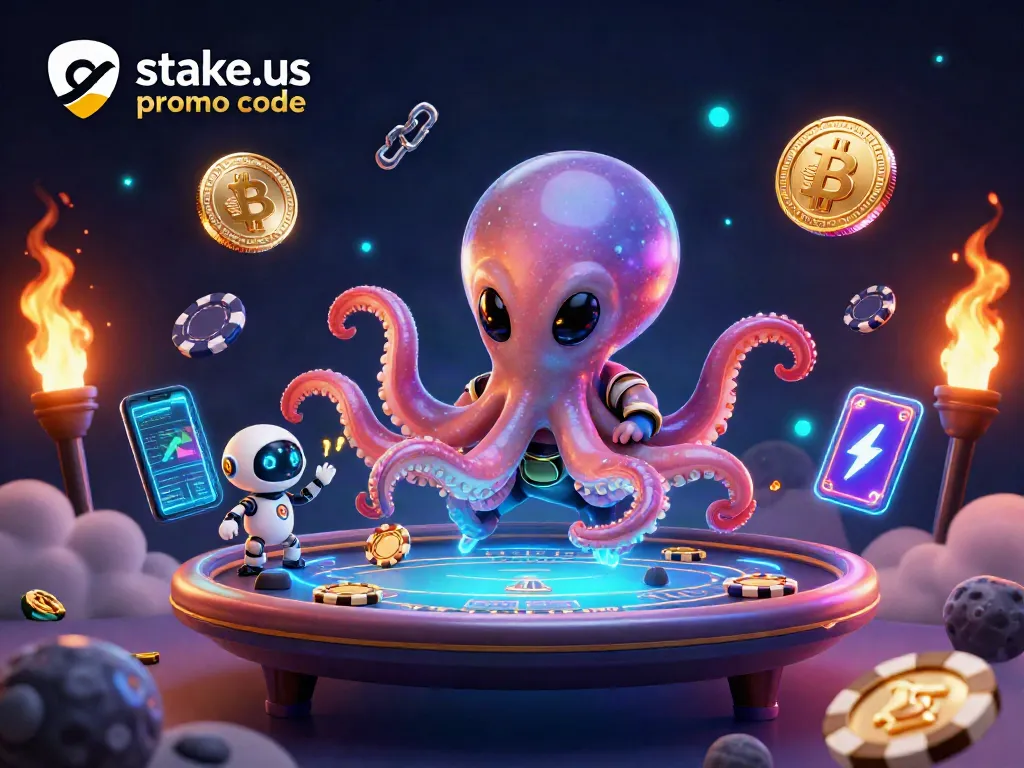 Engage with the exciting stake.us promo code to unlock generous bonuses at a holographic poker table.