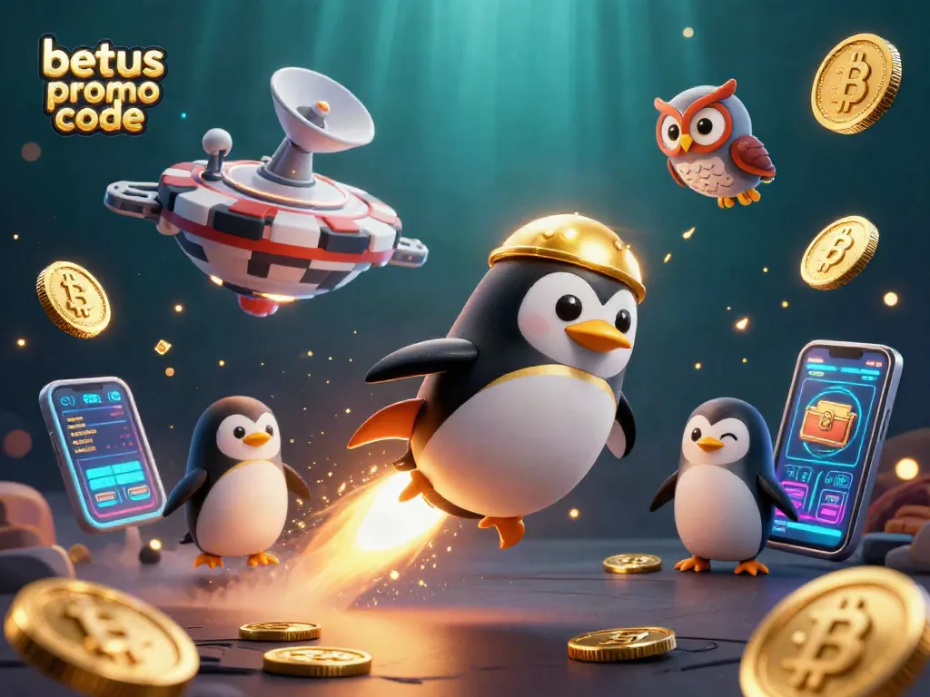 Experience the excitement of the betus promo code with a dynamic casino-themed 3D illustration.