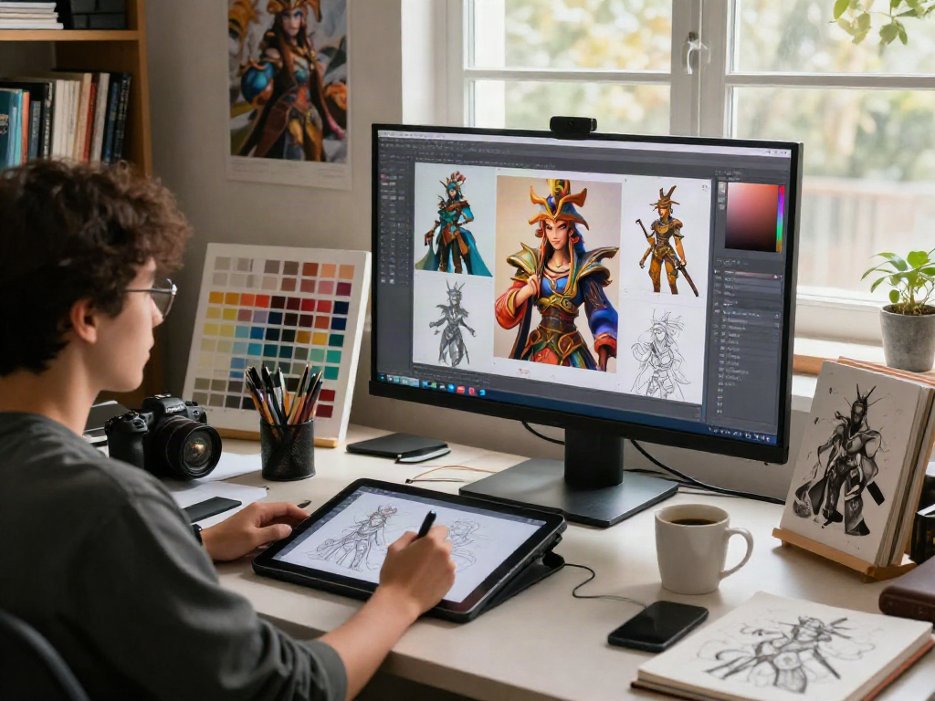 Creating character ai nsfw designs in a dynamic digital art studio