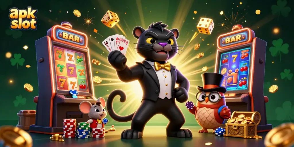Experience thrilling gameplay with the apk slot characters as they celebrate big wins and jackpots.