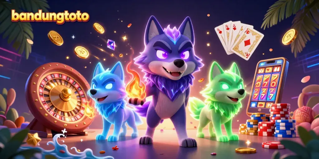 Experience thrilling gaming action on bandungtoto with vivid illustrations and dynamic casino elements.
