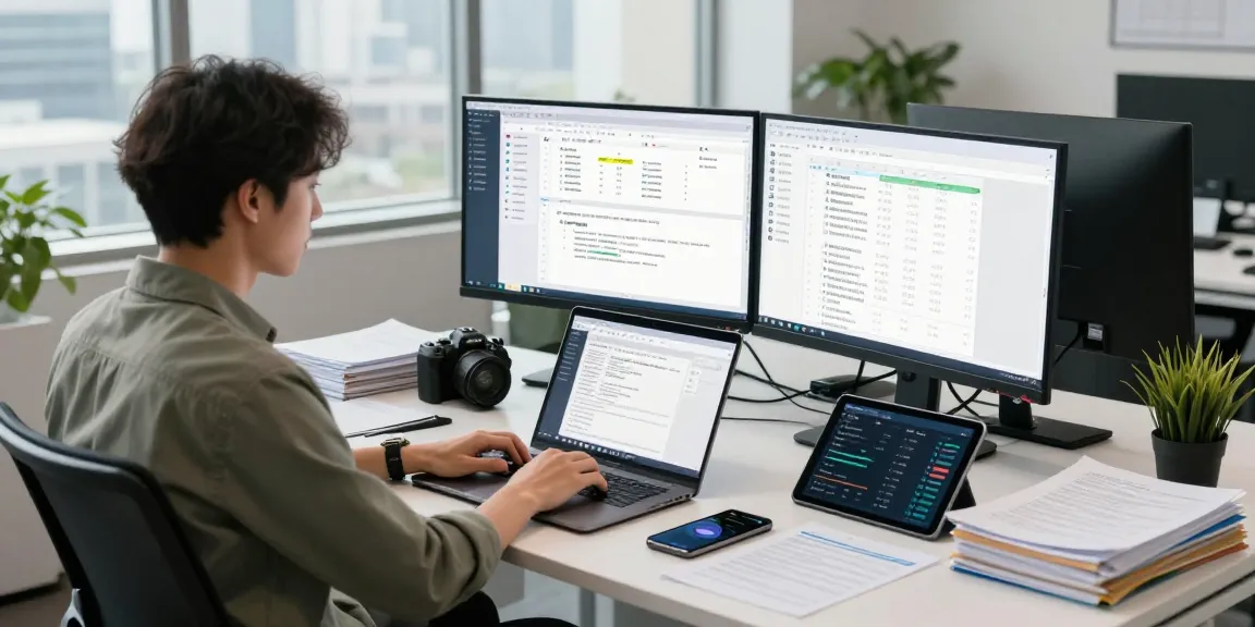 Advanced document fraud detection software in a high-tech office workspace showcasing data analytics and professional collaboration.