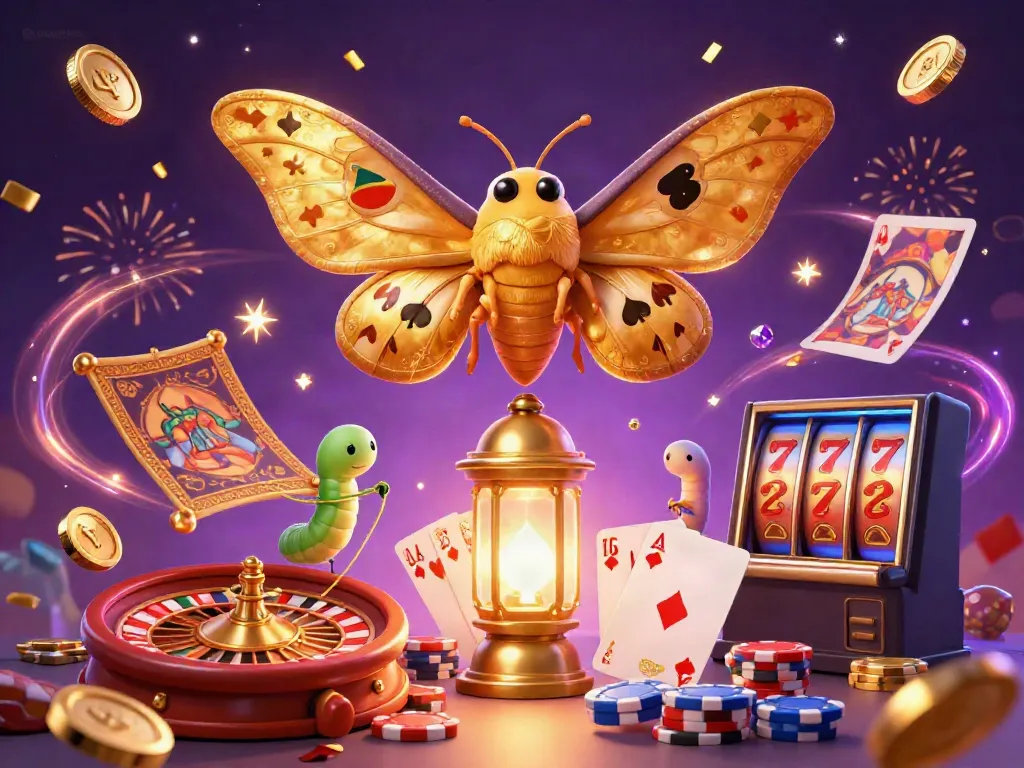 Experience the excitement of singatoto with a vibrant 3D scene showcasing gambling elements like roulette, poker chips, and more.
