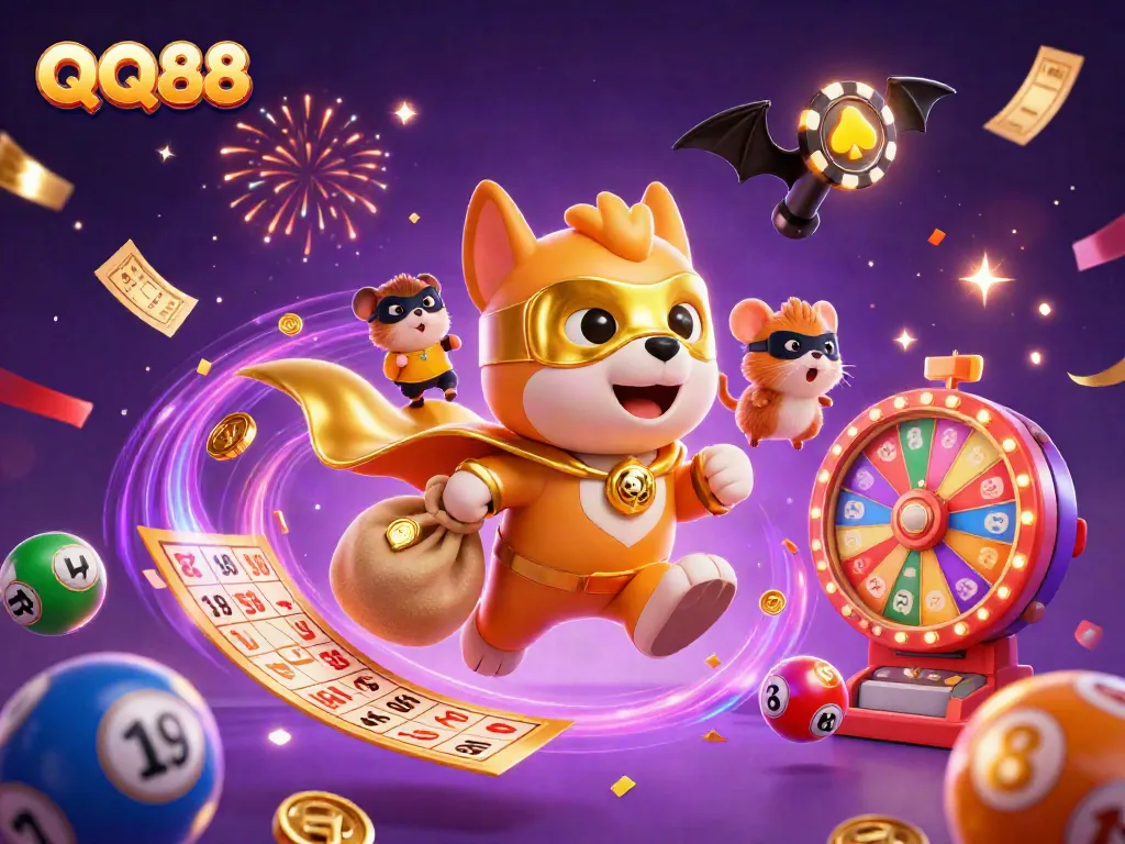 Experience thrilling wins with QQ88 through exciting games, vibrant characters, and colorful elements.