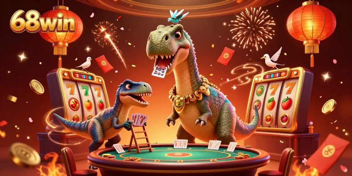 Engage in thrilling games at 68win with a vibrant casino scene filled with action.