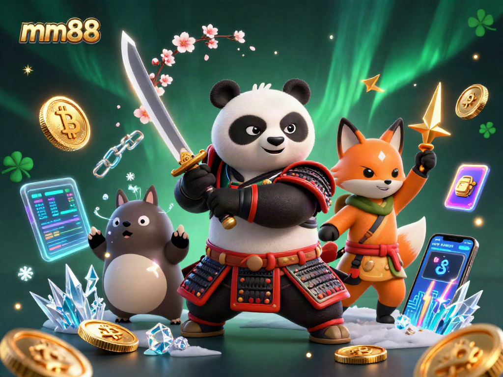 Experience mm88’s thrilling energy as a samurai panda, ninja fox, and spirit tanuki dive into the crypto casino world.