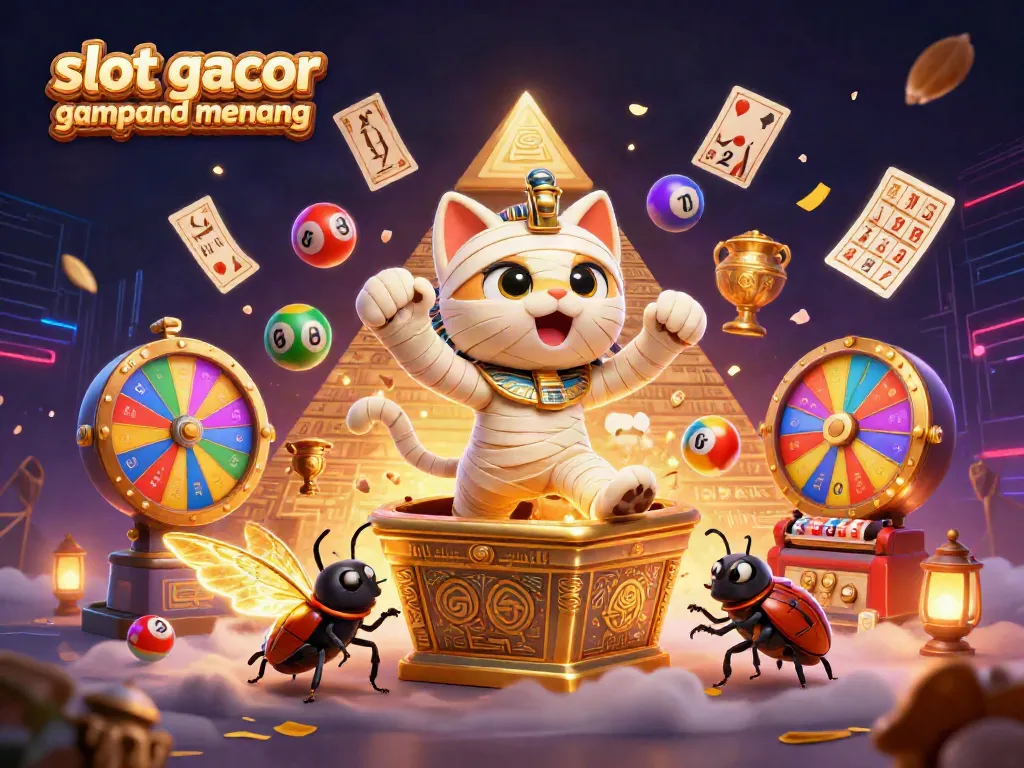 Experience the thrill of slot gacor gampang menang with a vibrant 3D casino scene featuring dynamic elements.