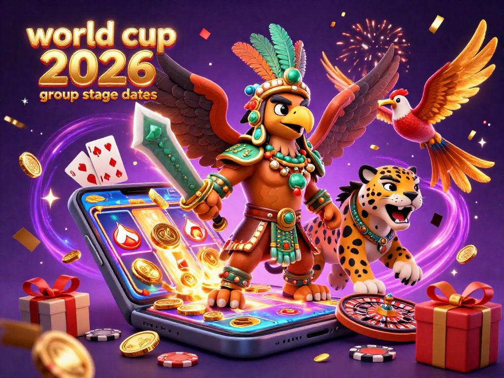 Betting strategies illustrated with characters and slots, focusing on world cup 2026 group stage dates for gamblers.