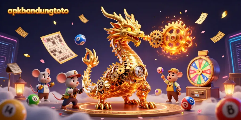 Engage in exciting gameplay at apkbandungtoto with a golden dragon amidst dynamic lottery elements.