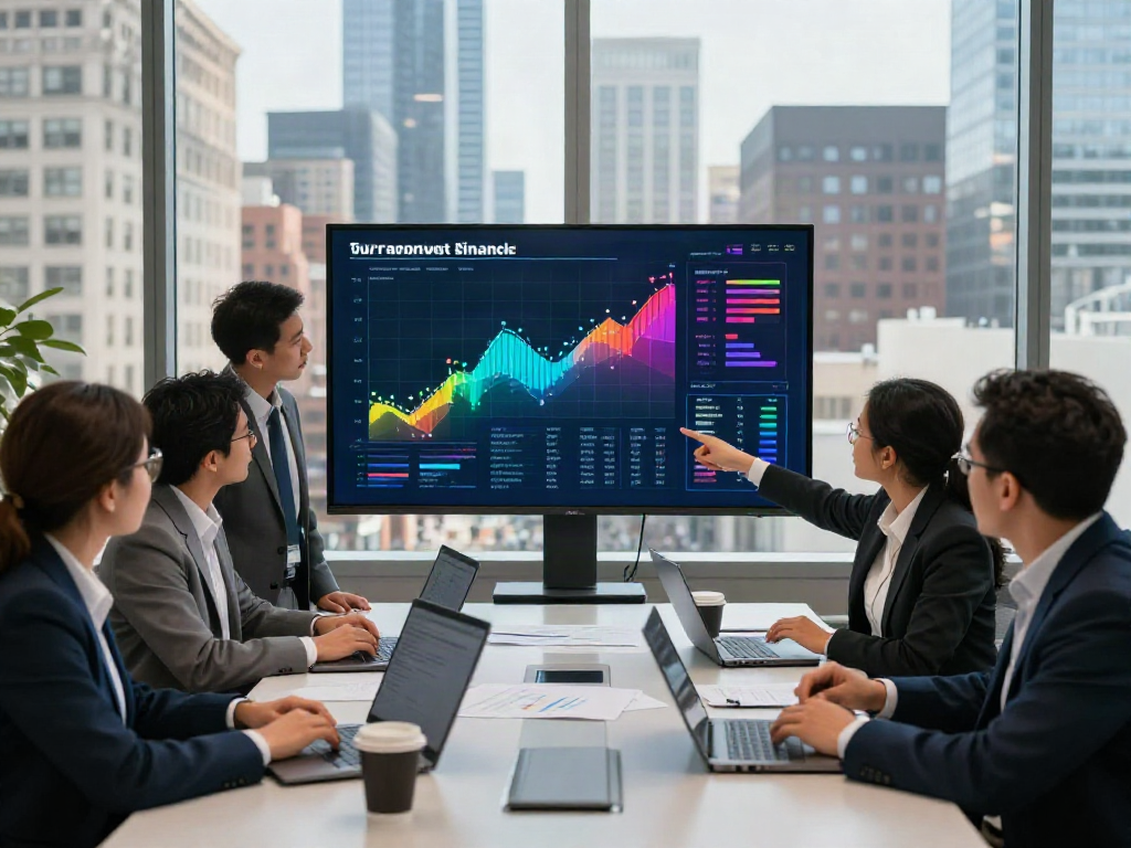 Turnaround financing Chicago scene with diverse financial advisors discussing strategies in a modern office.