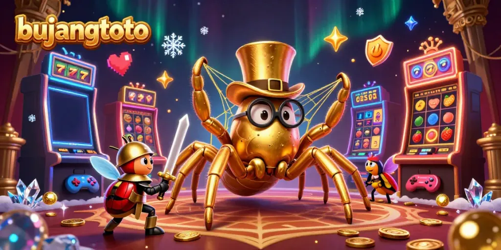 Experience vibrant interactive gameplay with bujangtoto's unique casino theme featuring a golden tarantula and beetle knight.