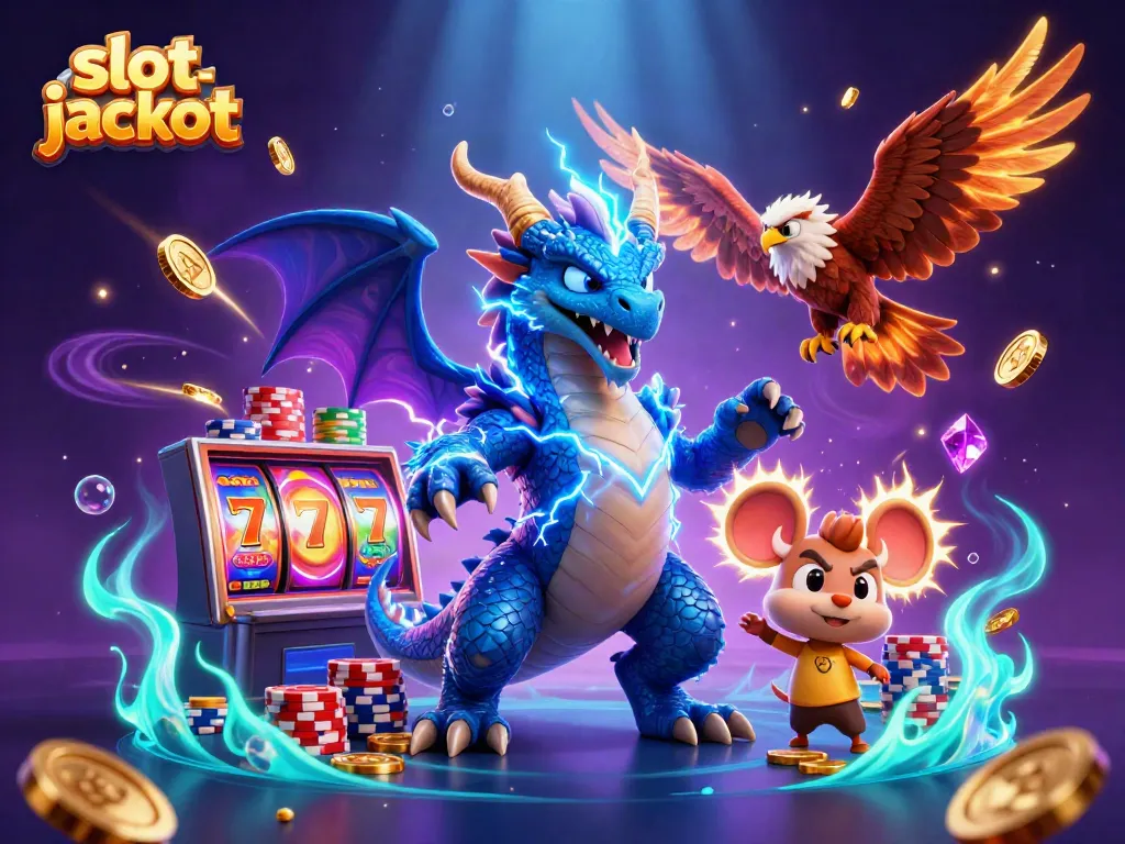 Experience thrilling slot gameplay with the slot jackpot featuring dynamic characters and casino elements.