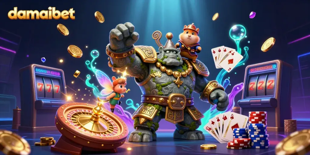 Experience gaming excitement with damaibet featuring magical characters and vibrant casino elements.