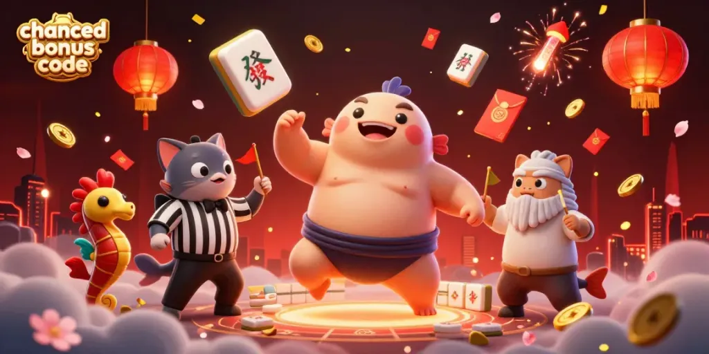 Play with the chanced bonus code to win in this energetic underwater casino scene featuring a playful fugu.