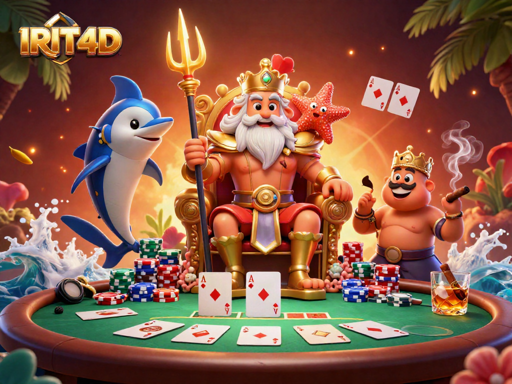 Engage in the vibrant casino scene with IRIT4D featuring Neptune and poker elements.