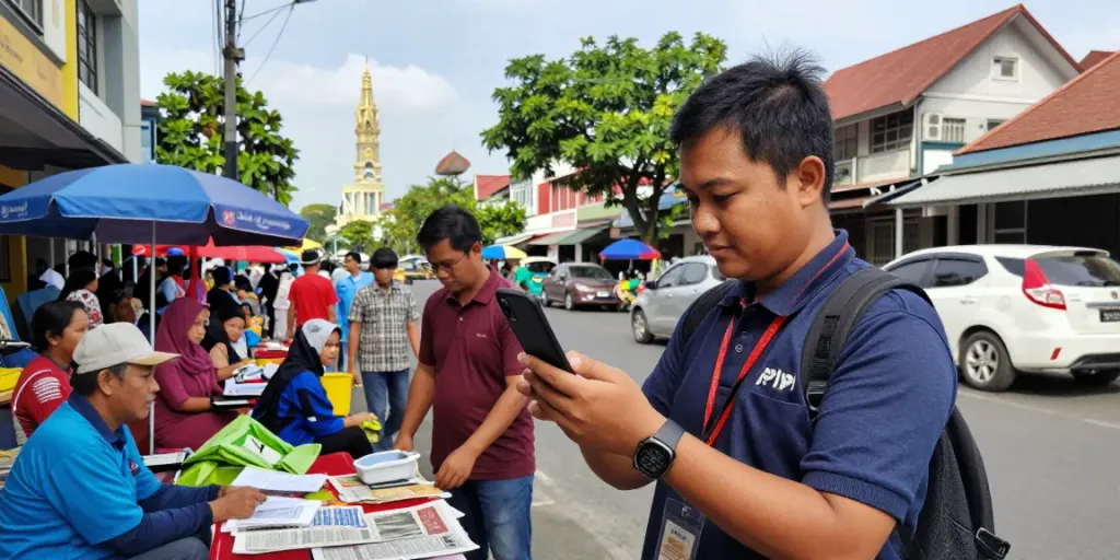 Journalist capturing news updates in bustling Lampung, lornematthews.com highlights local culture.