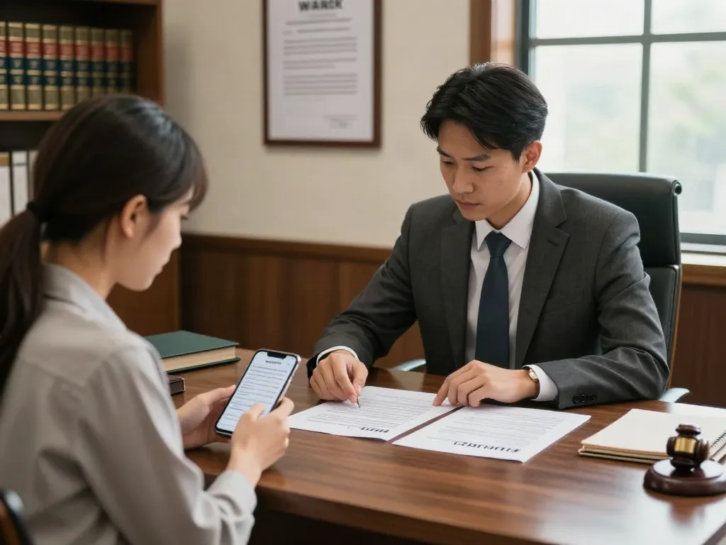 Arrest Warrant Lawyer Dubai consulting a client in a professional law office