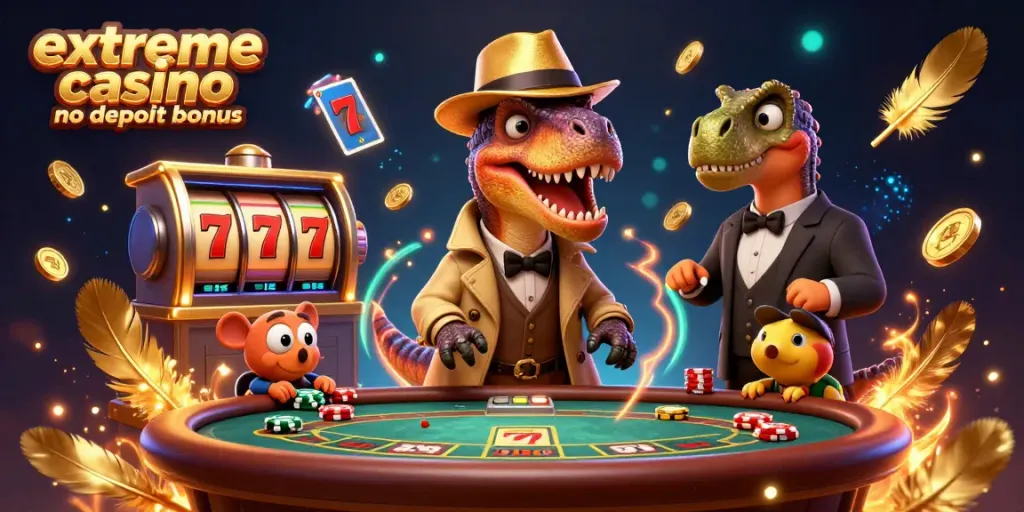 Experience the thrill of the extreme casino no deposit bonus with vibrant characters and dynamic game elements.