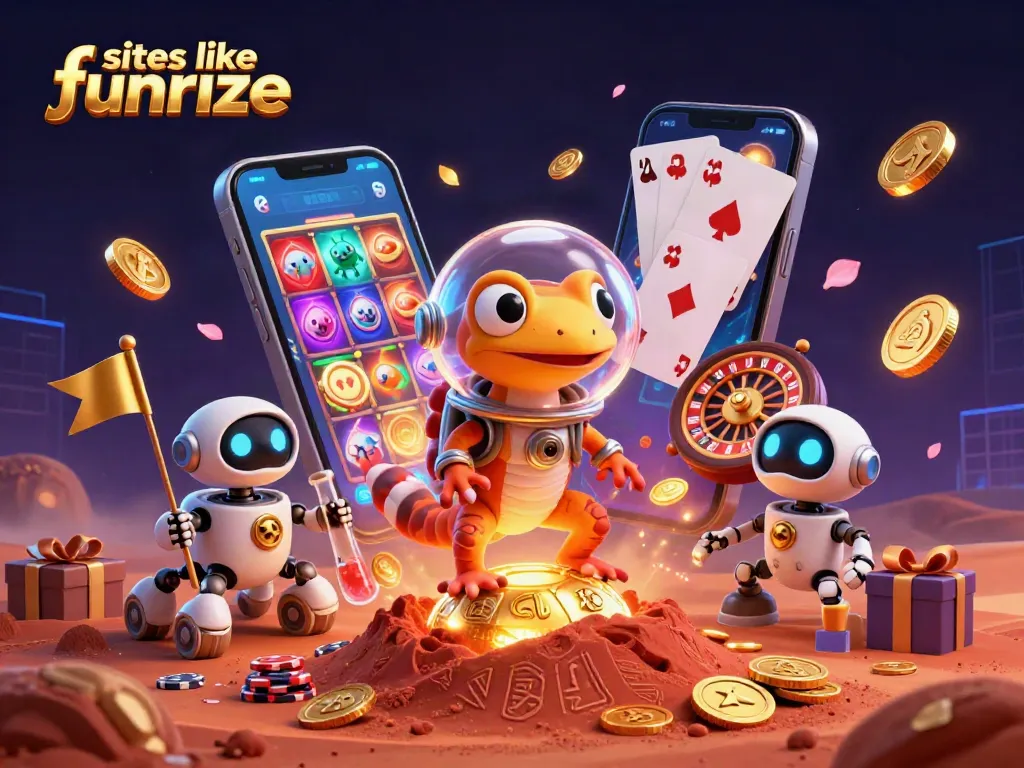 Play exciting games on sites like funrize with a Martian gecko discovering a golden casino!