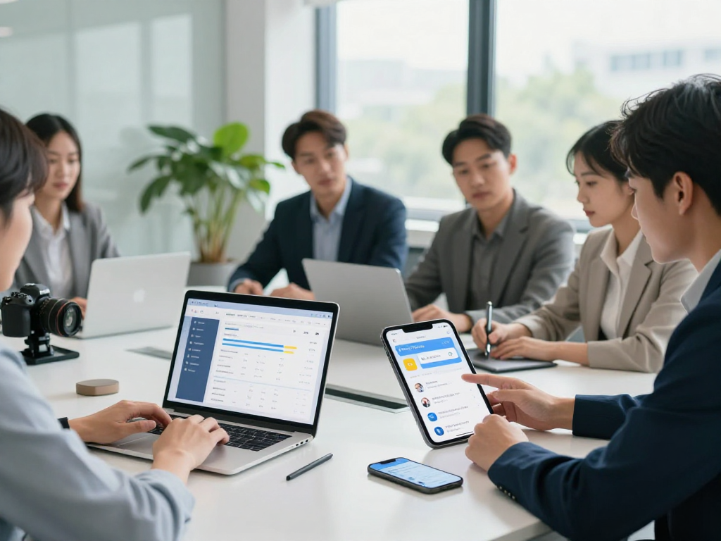 Buy iOS installs strategies discussed in a modern office with a professional team collaborating.